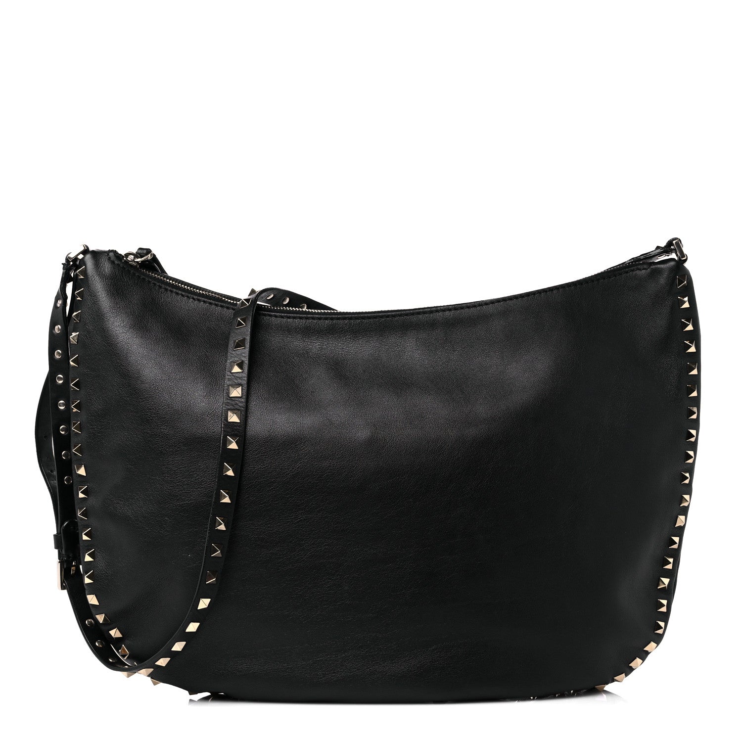 Valentino Garavani Vitello Rockstud Hobo Black 1 of 12