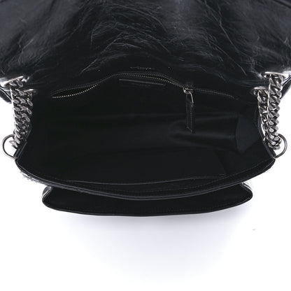 Saint Laurent Crinkled Calfskin Matelasse Monogram Medium Niki Chain Satchel Black 5 of 13
