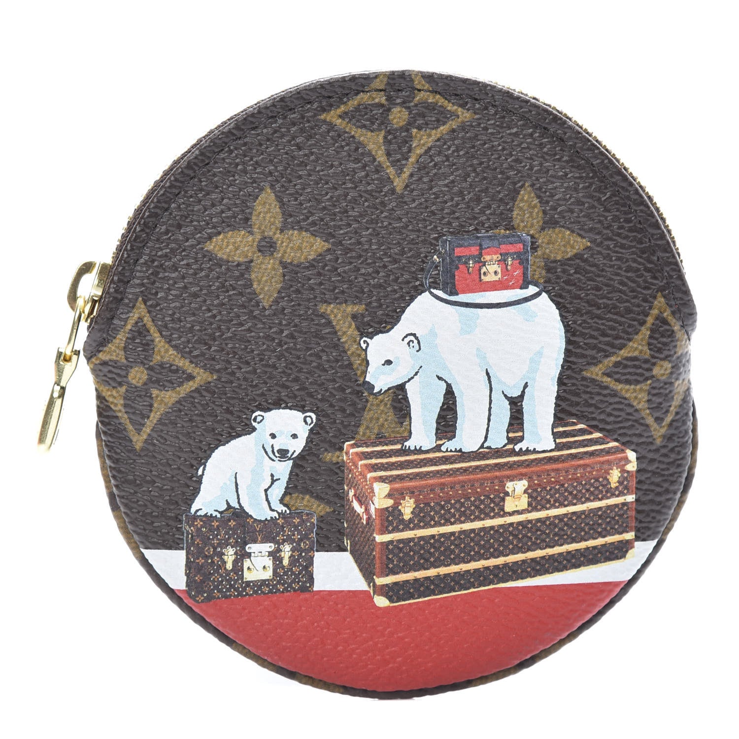 Louis Vuitton Monogram 2017 Christmas Animation Round Coin Purse 1 of 7