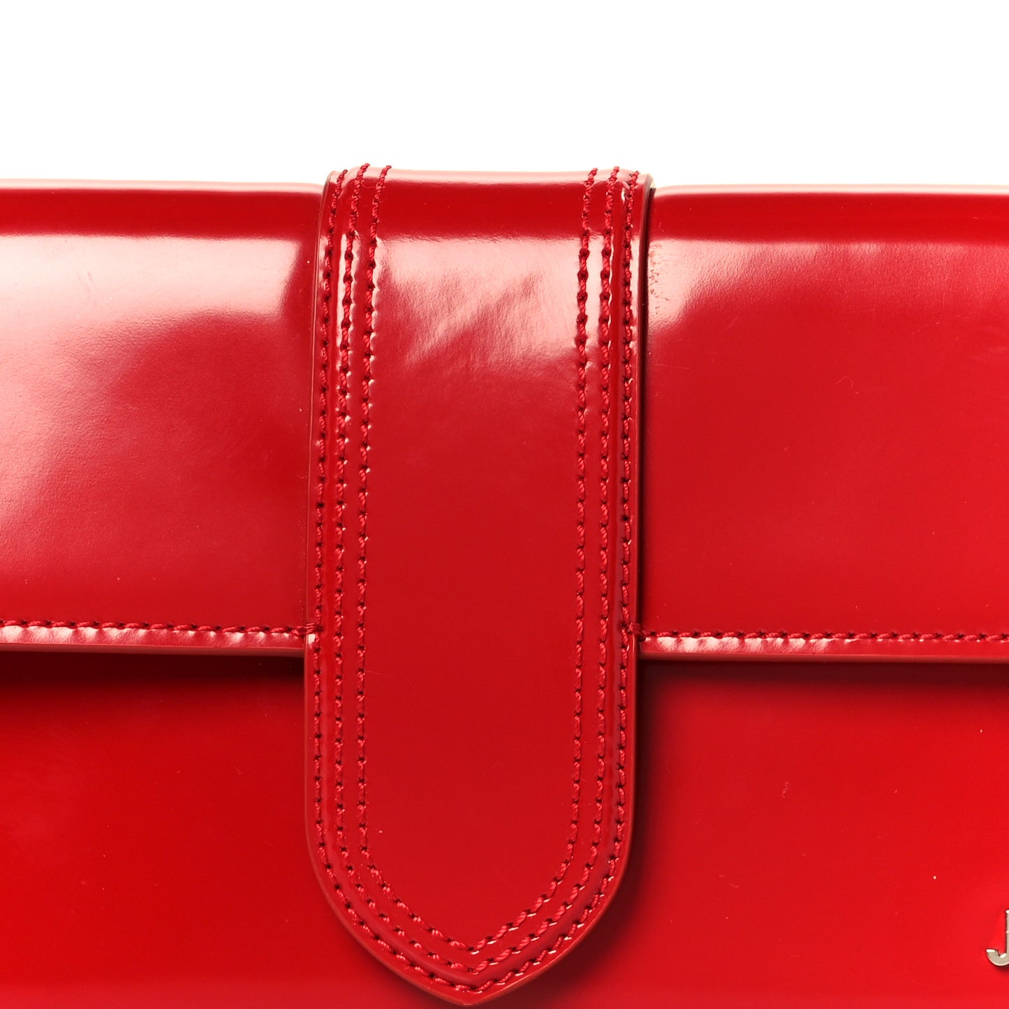 Glazed Calfskin Le Bambino Long Red