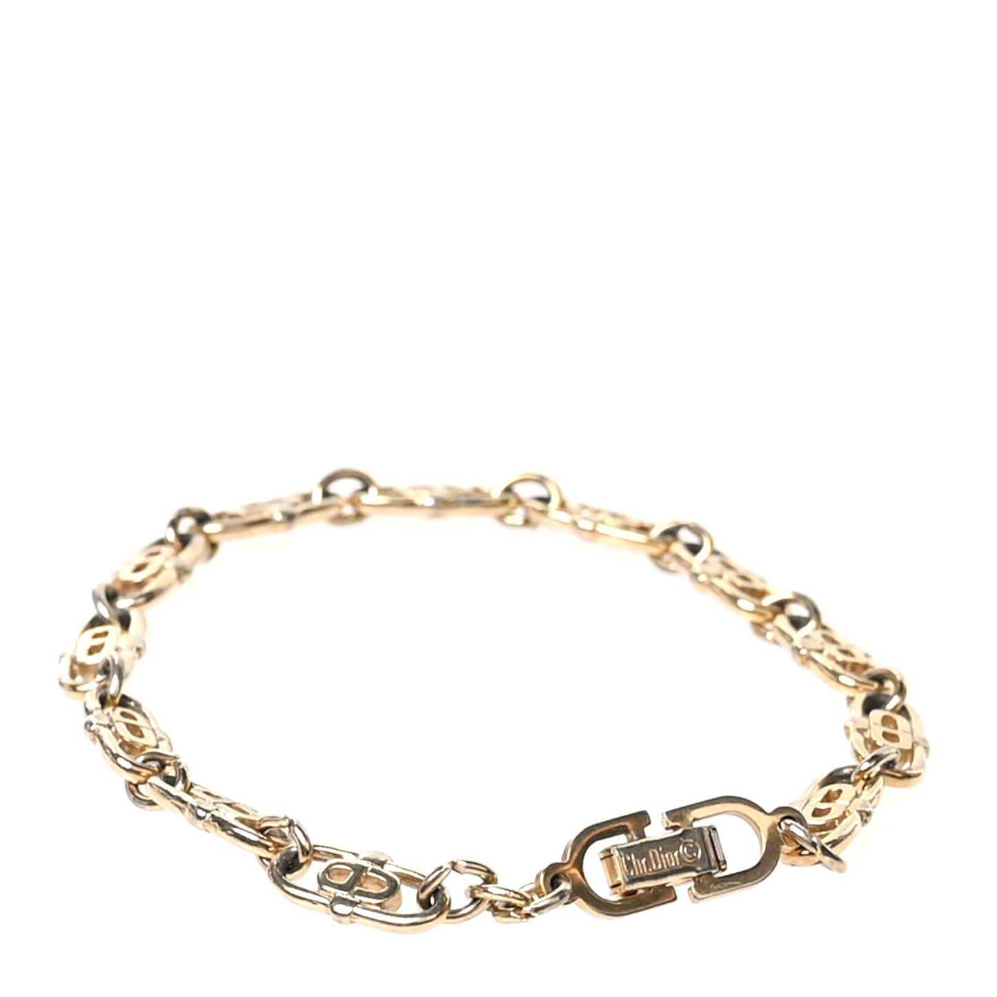 Metal CD Chain Bracelet Gold