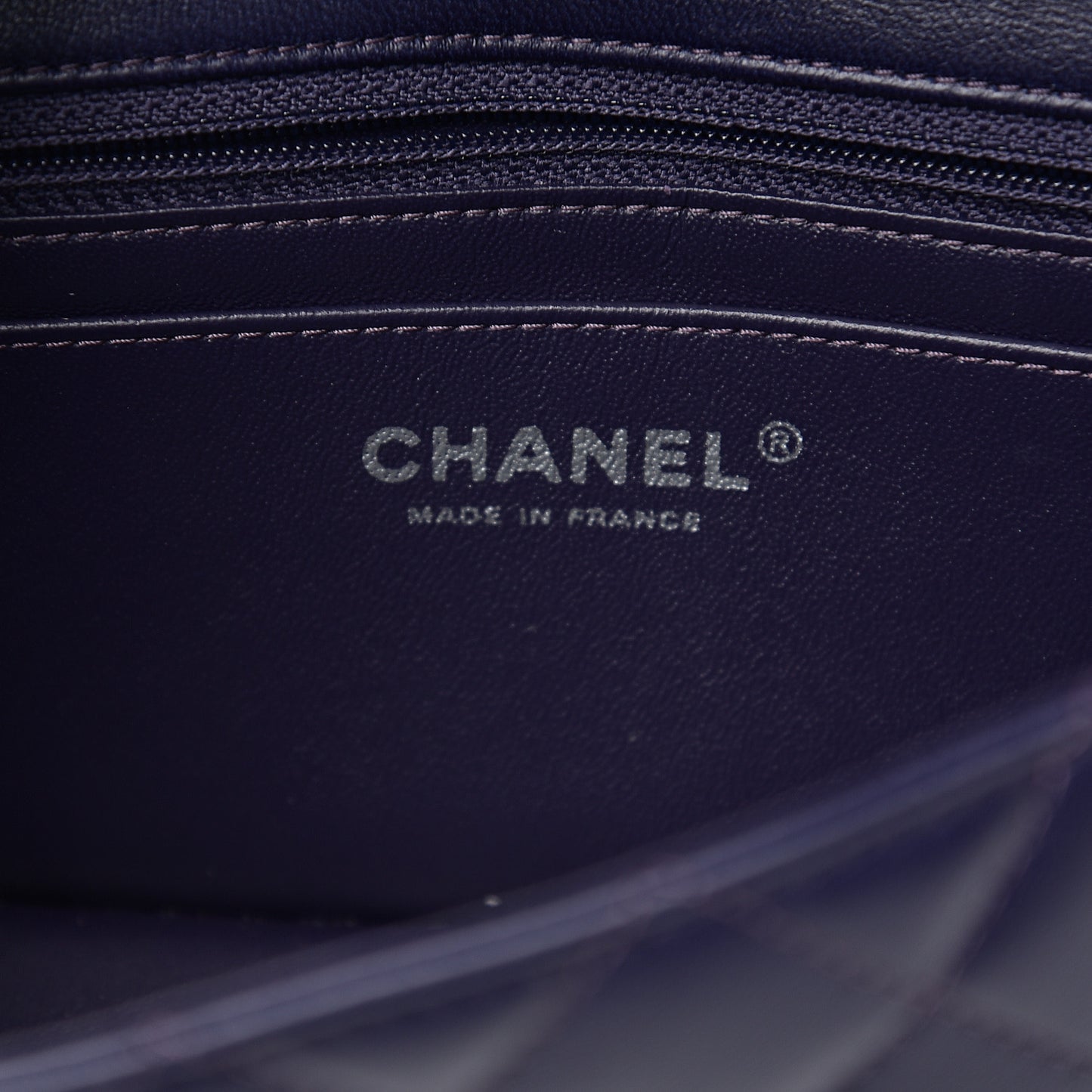 Lambskin Quilted Mini Rectangular Flap Dark Purple
