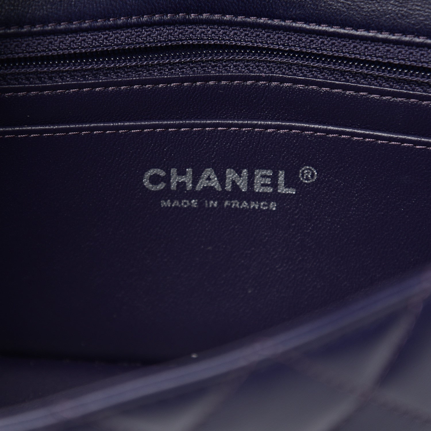 Chanel Lambskin Quilted Mini Rectangular Flap Dark Purple 7 of 9