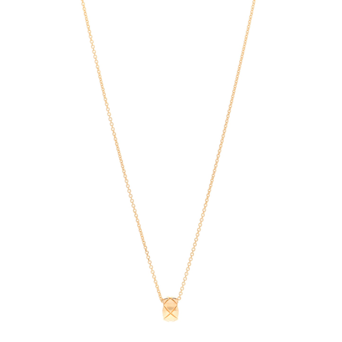 18K Yellow Gold Coco Crush Round Pendant Necklace