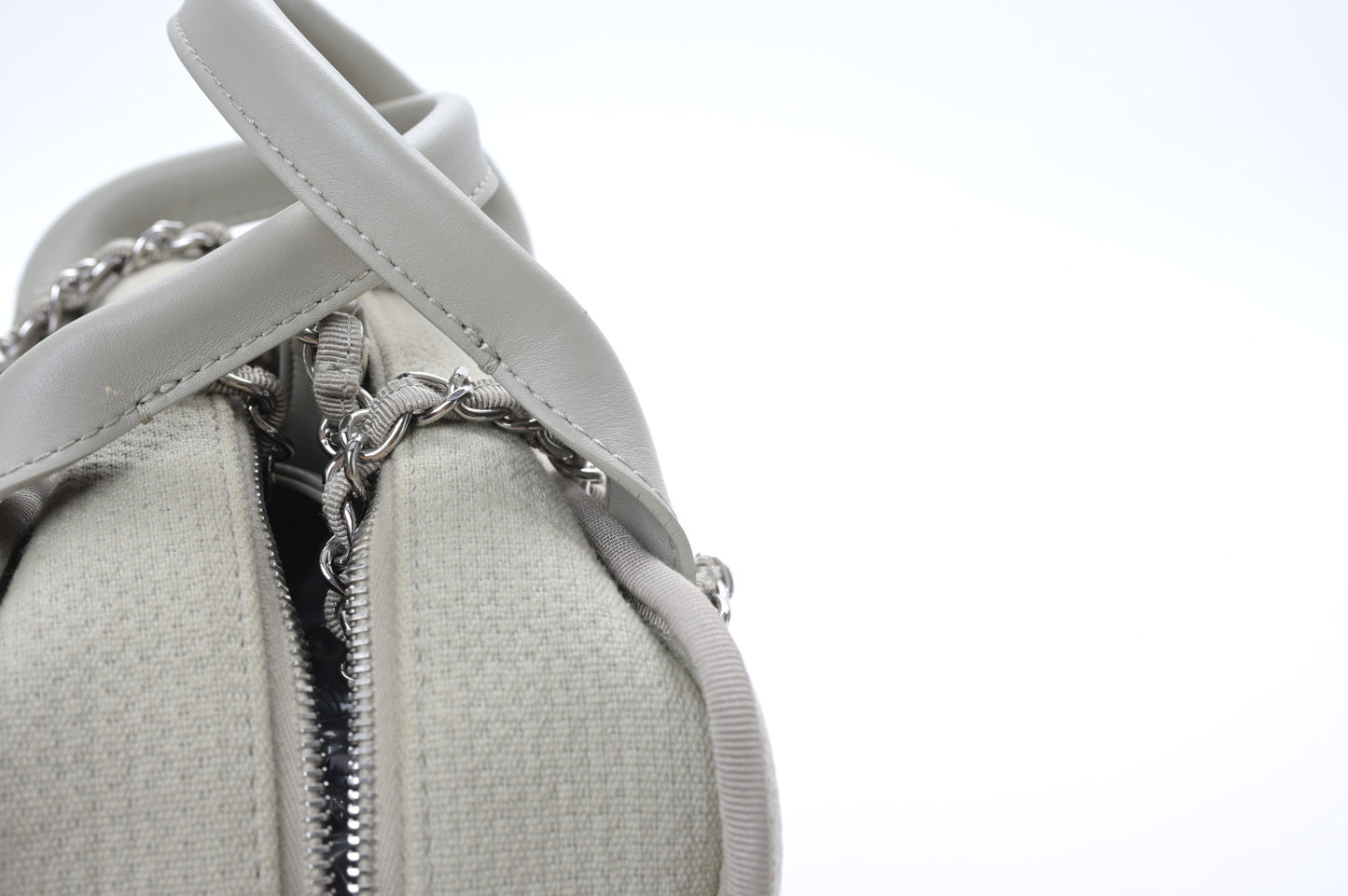 Canvas Deauville Small Bowling Bag Grey