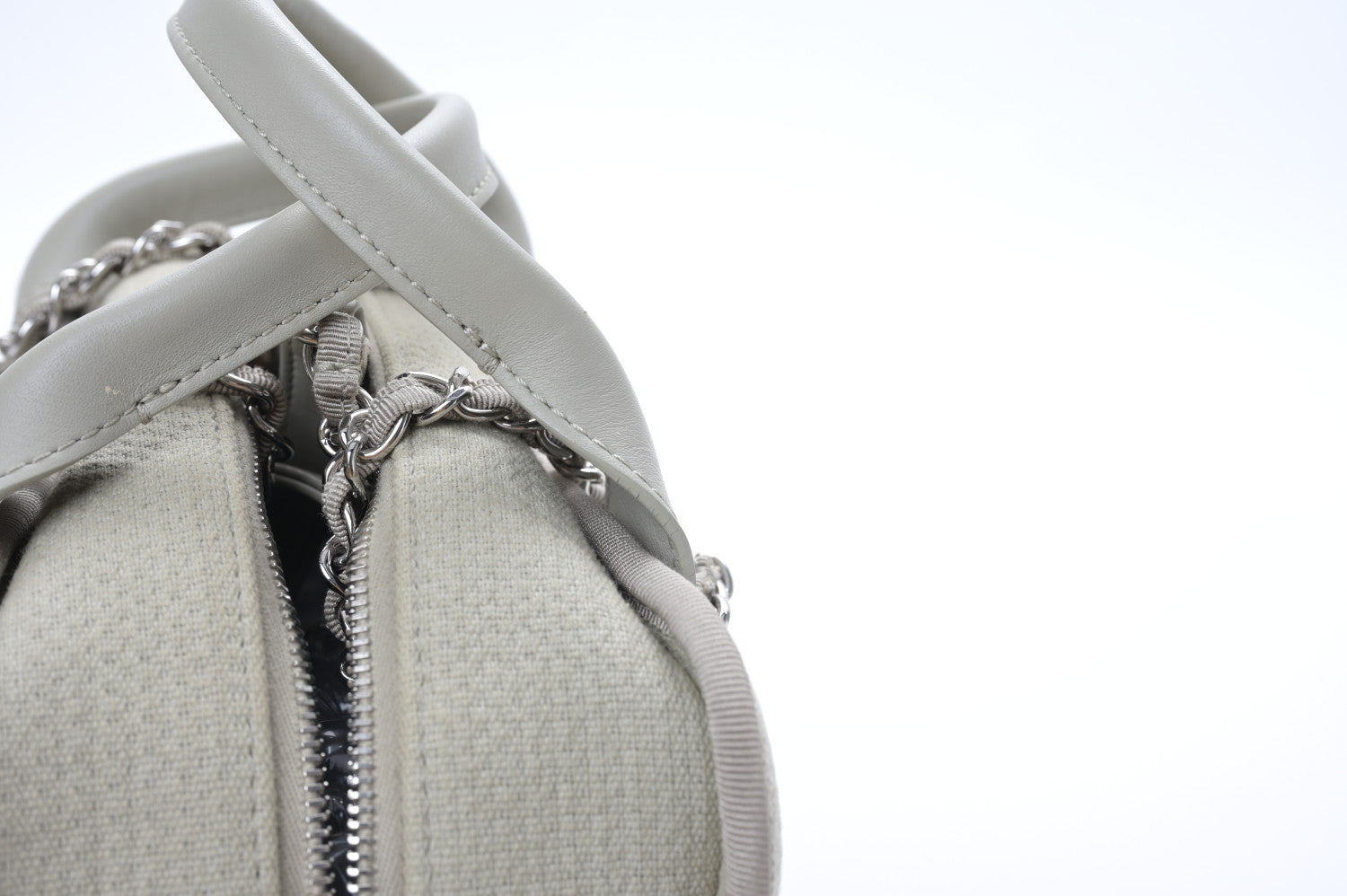 Chanel Canvas Deauville Small Bowling Bag Grey 11 of 11