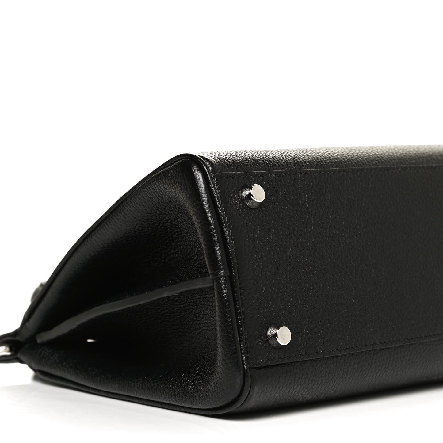 Grainy Calfskin Small Zumi Top Handle Bag Black