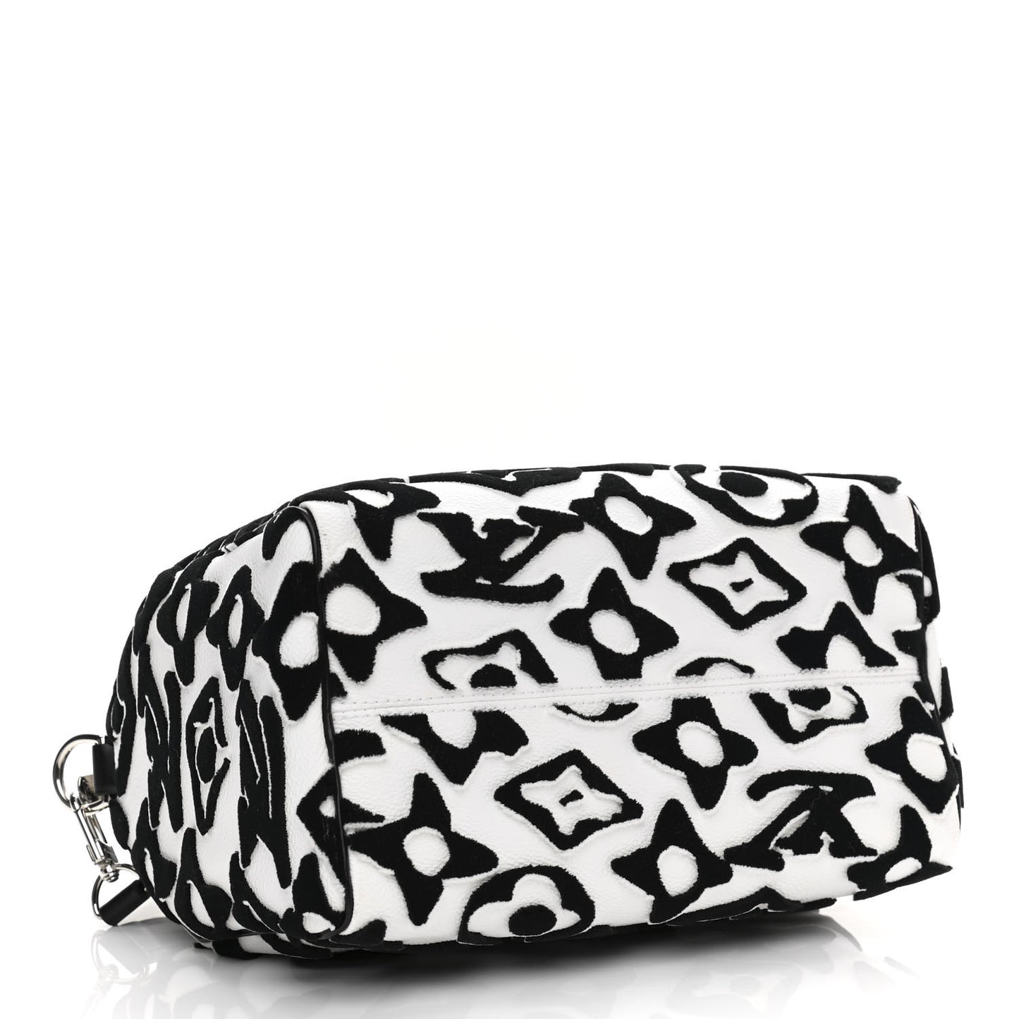 X UF Tufted Monogram Speedy Bandouliere 25 White Black