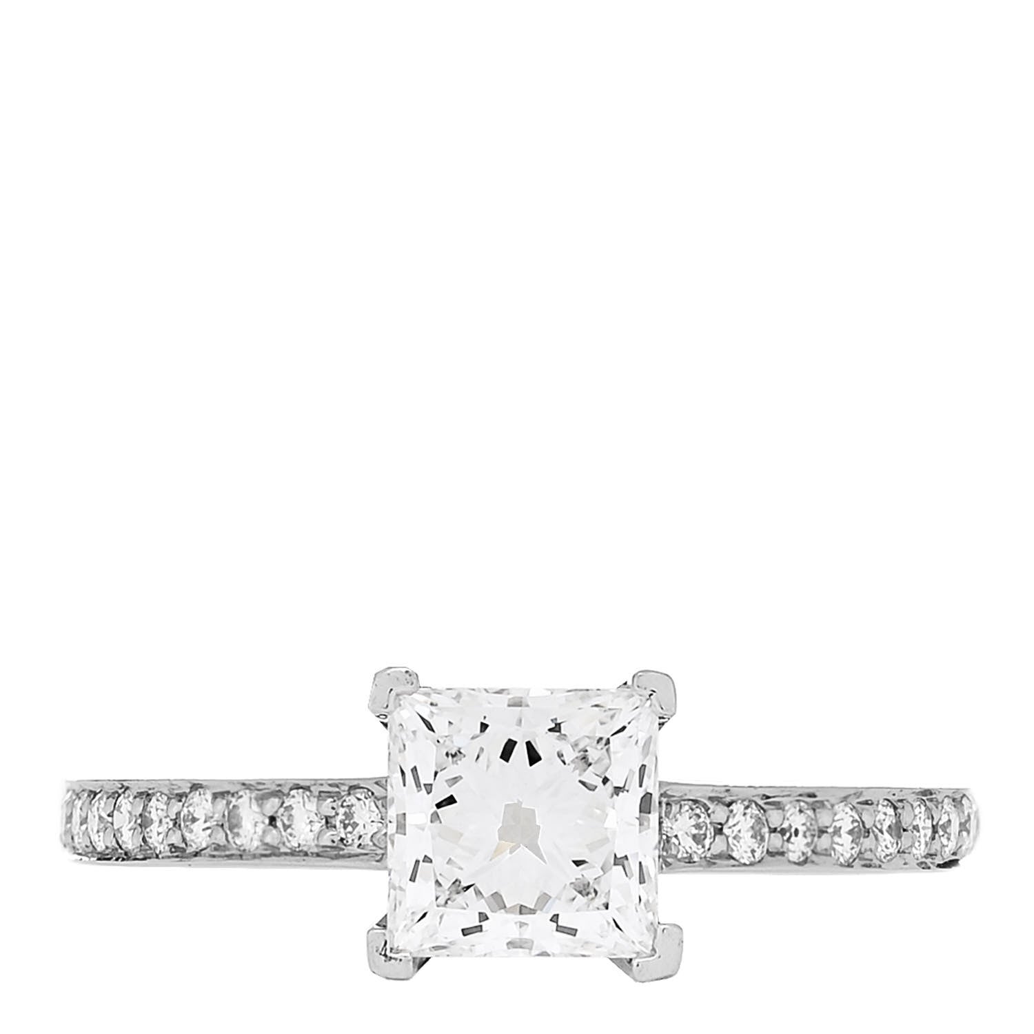 Tiffany Platinum Diamond 1.11ct Novo Princess-Cut Engagement Ring 56 7.5 1 of 7
