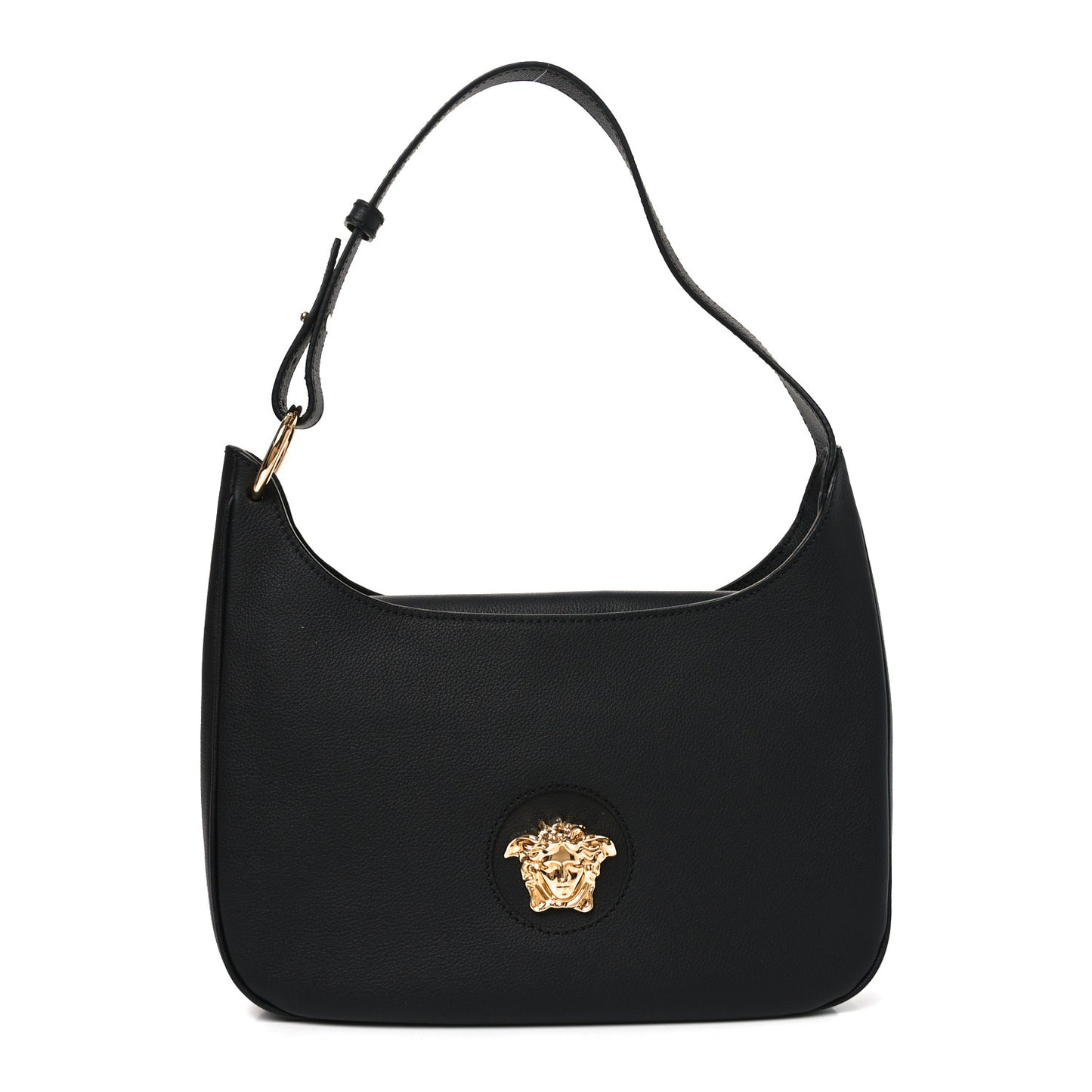 Calfskin La Medusa Medium Hobo Crossbody Black