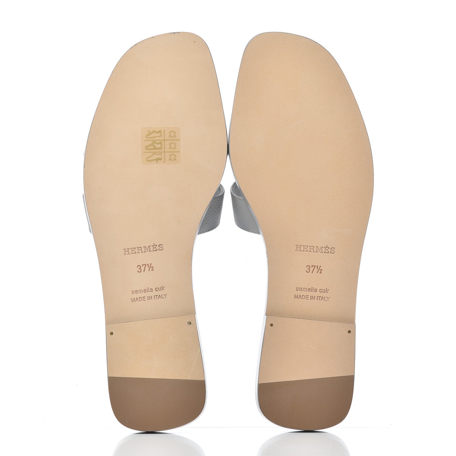 Hermes Epsom Oran Sandals 37.5 Bleu Glacier 5 of 12