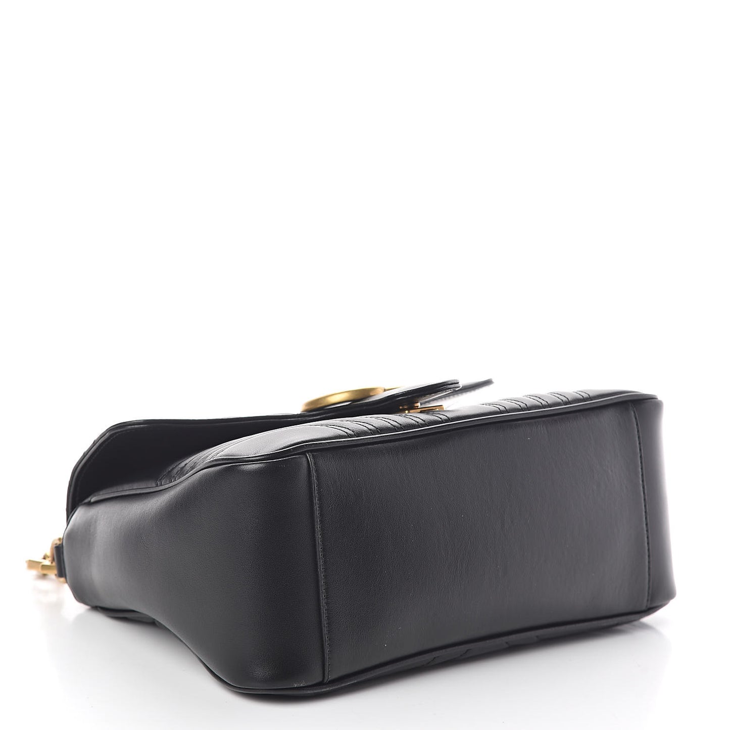 Calfskin Matelasse Small GG Marmont Top Handle Shoulder Bag Black