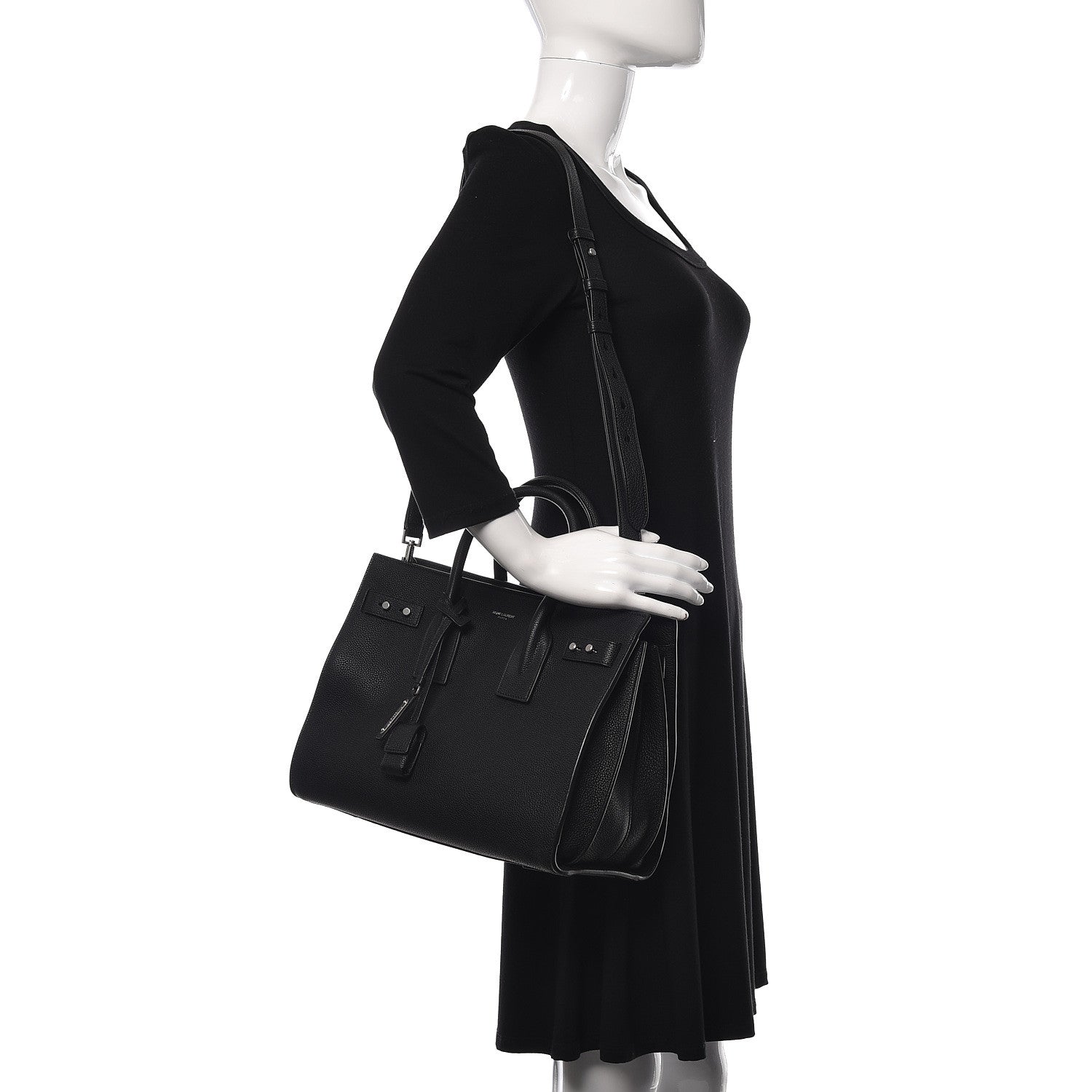 Saint Laurent Grained Calfskin Small Supple Sac De Jour Black 2 of 11
