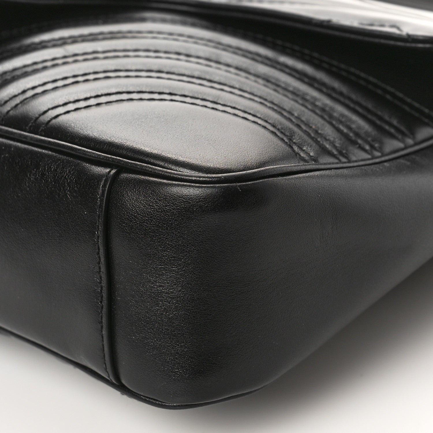 Gucci Calfskin Matelasse Medium GG Marmont Shoulder Bag Black 9 of 9