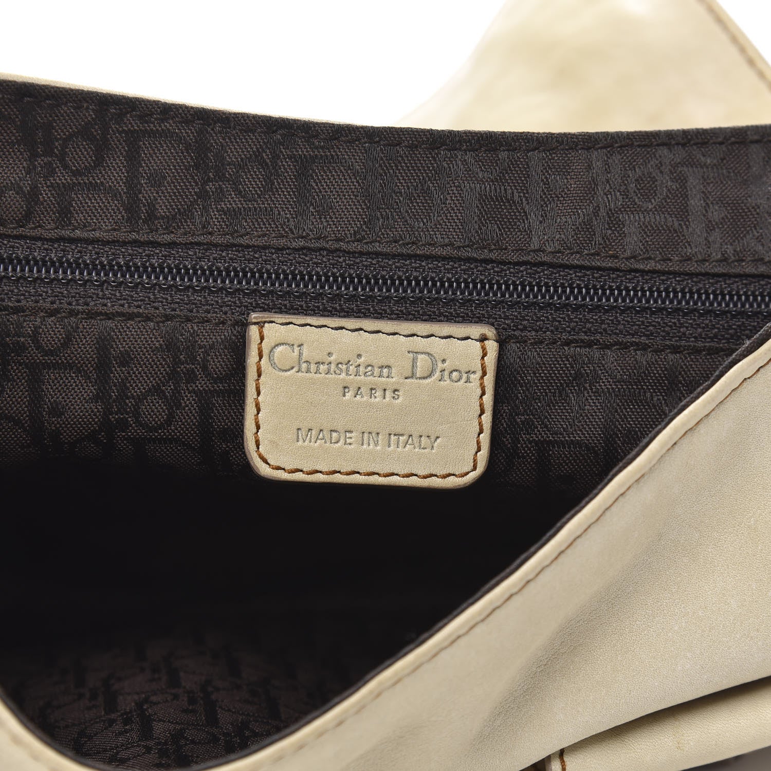 Christian Dior Calfskin Gaucho Double Saddle Bag Ivory 6 of 13