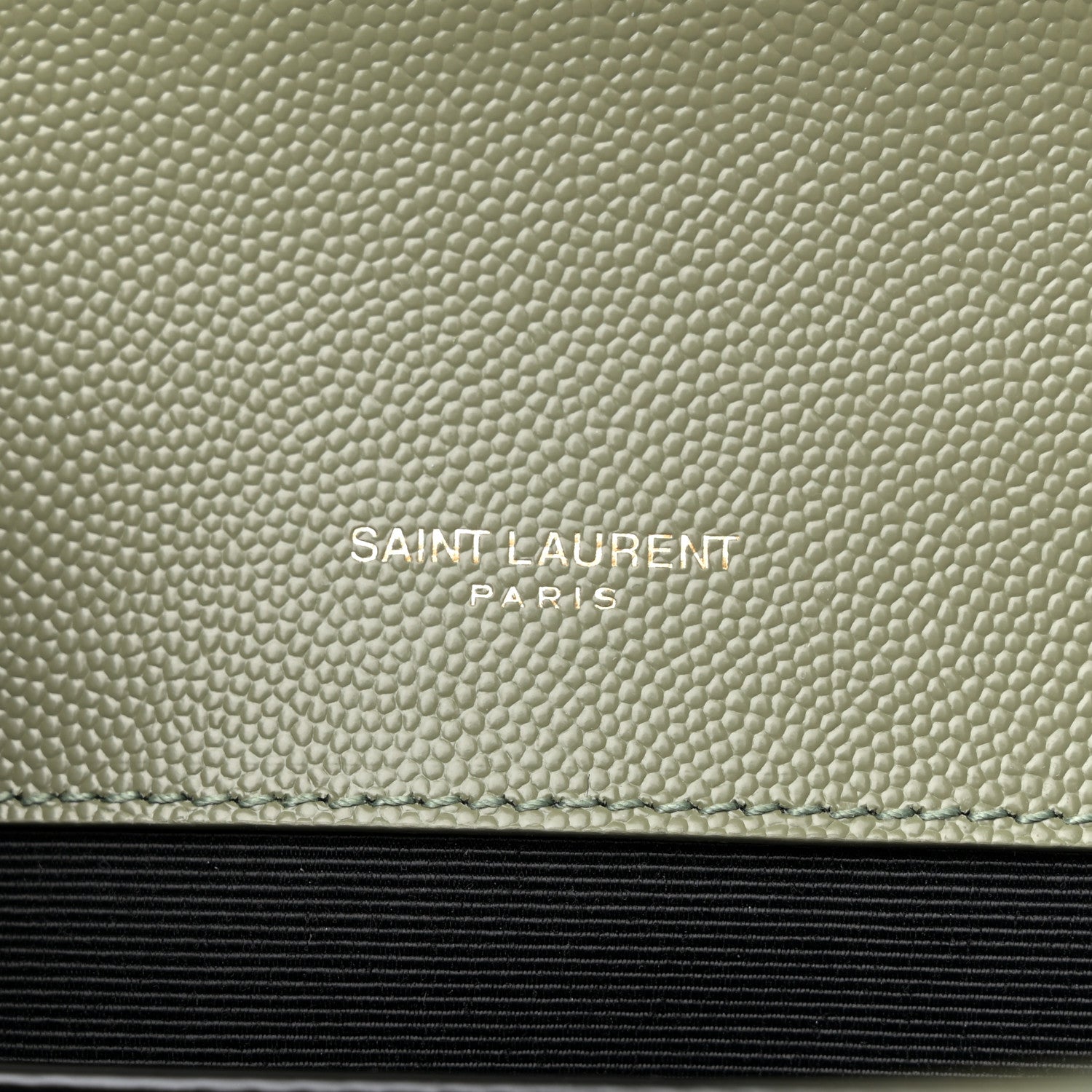 Saint Laurent Grain De Poudre Textured Mixed Matelasse Triquilt Medium Monogram Satchel Light Sage 6 of 10