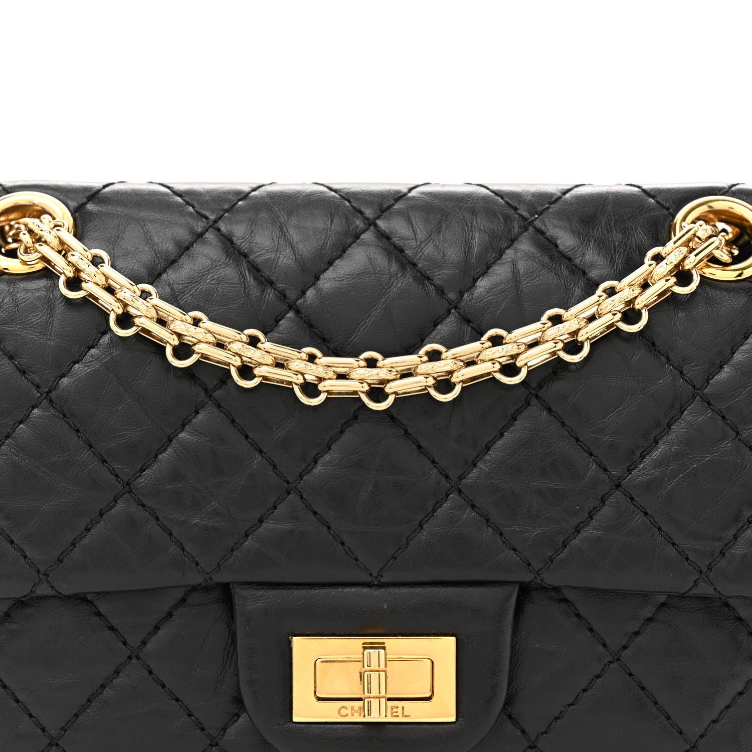 Chanel Aged Calfskin Quilted 2.55 Reissue Mini Flap Black 8 of 11