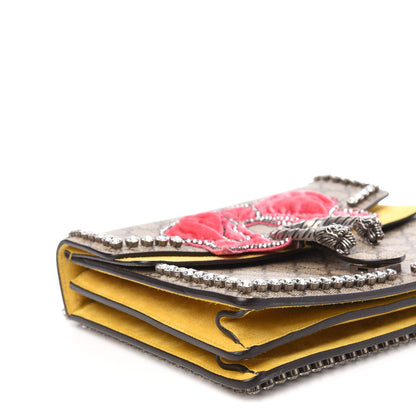 Gucci GG Supreme Monogram Crystal Bow Embroidered Medium Dionysus Shoulder Bag Yellow 7 of 13