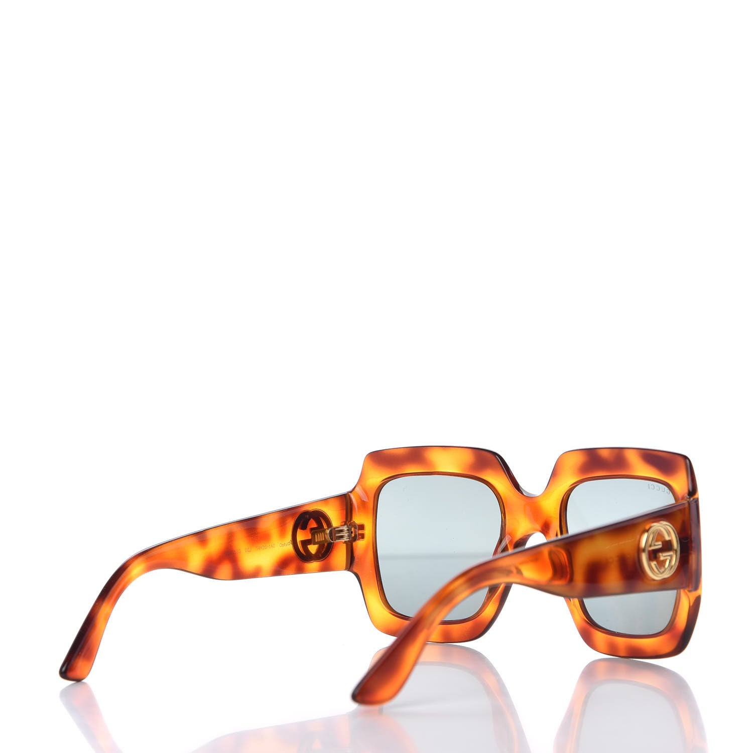 Gucci Acetate Square Frame Sunglasses GG 0053S Havana 4 of 8