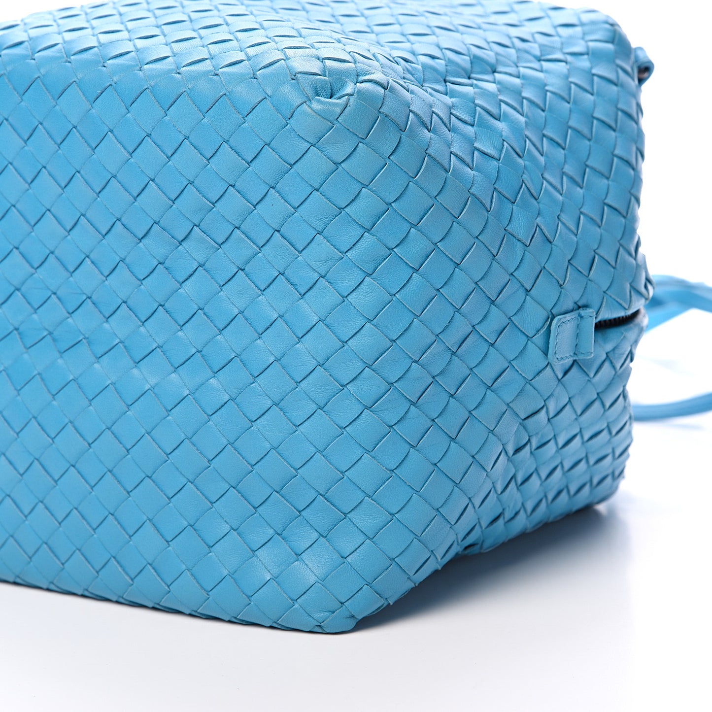 Nappa Intrecciato Cube Messenger Turquoise