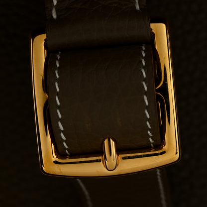 Hermes Taurillon Clemence Halzan 31 GM Etoupe 11 of 12