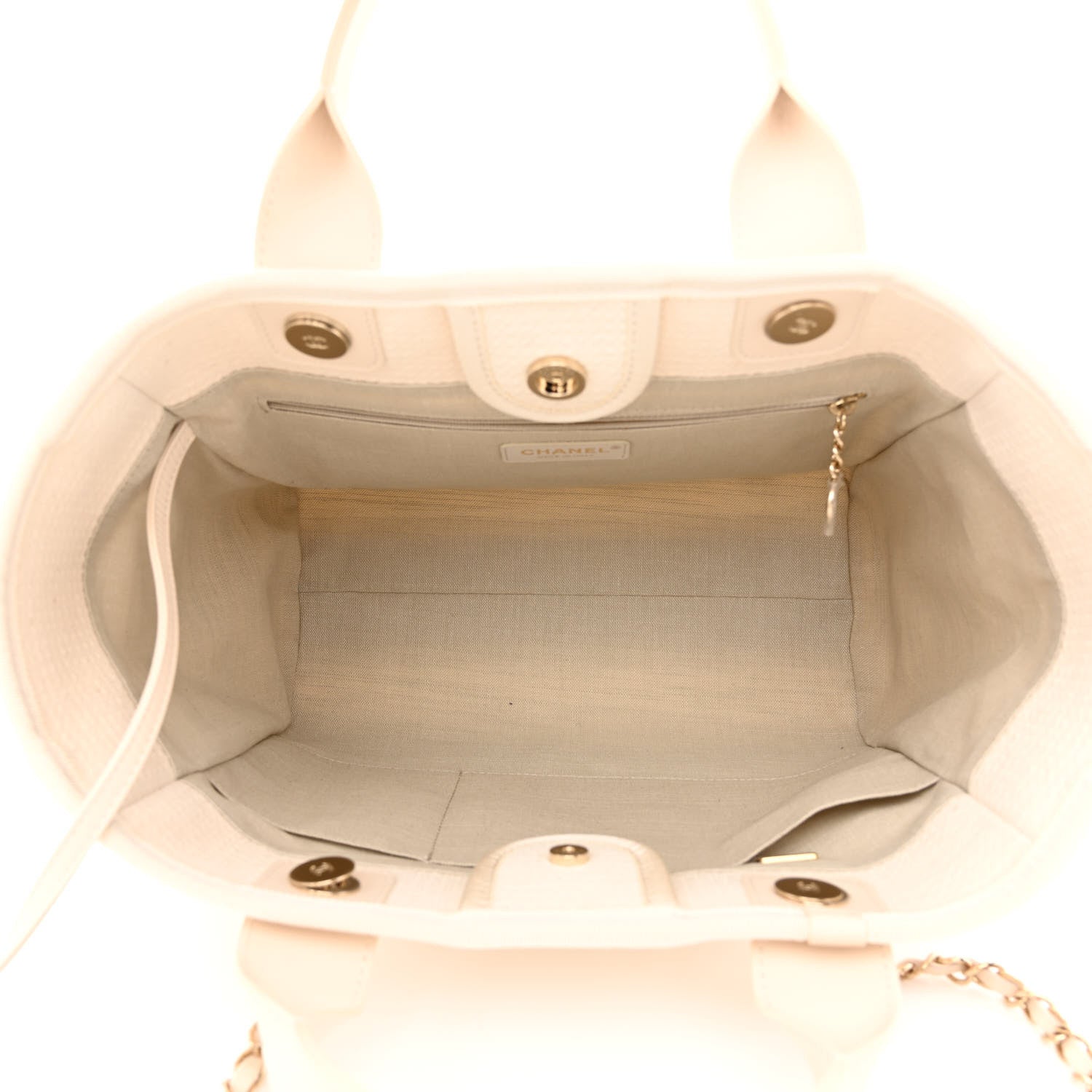 Chanel Mixed Fibers Small Deauville Tote White 6 of 13