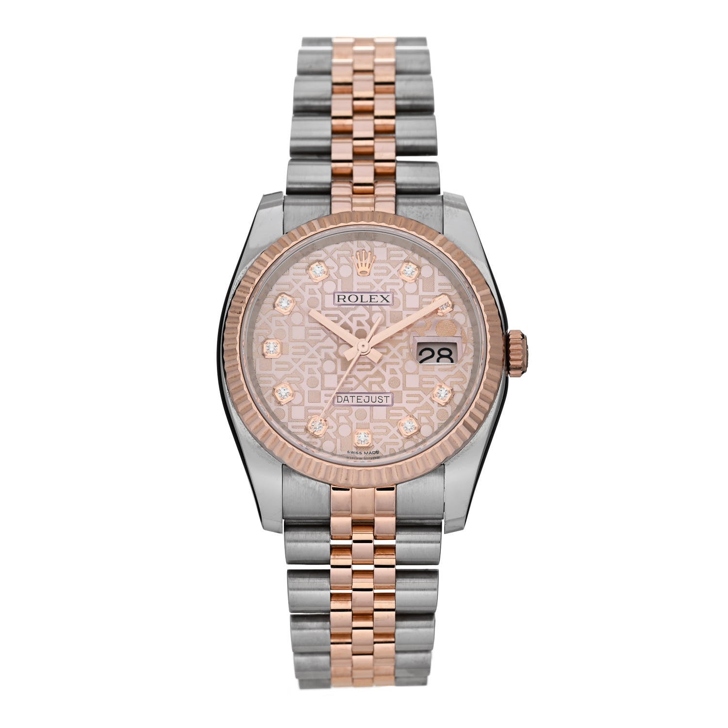 Rolex Stainless Steel 18K Everose Gold Diamond 36mm Oyster Perpetual Datejust Watch Pink Jubilee 116231 1 of 5
