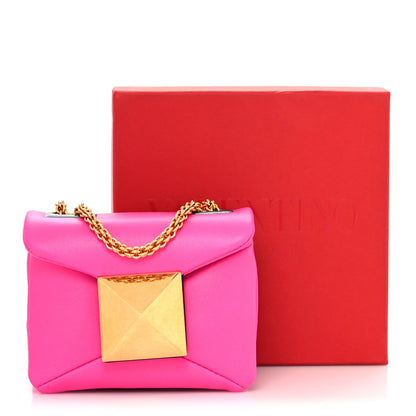 Valentino Garavani Nappa Micro One Stud Chain Bag Pink PP 10 of 10