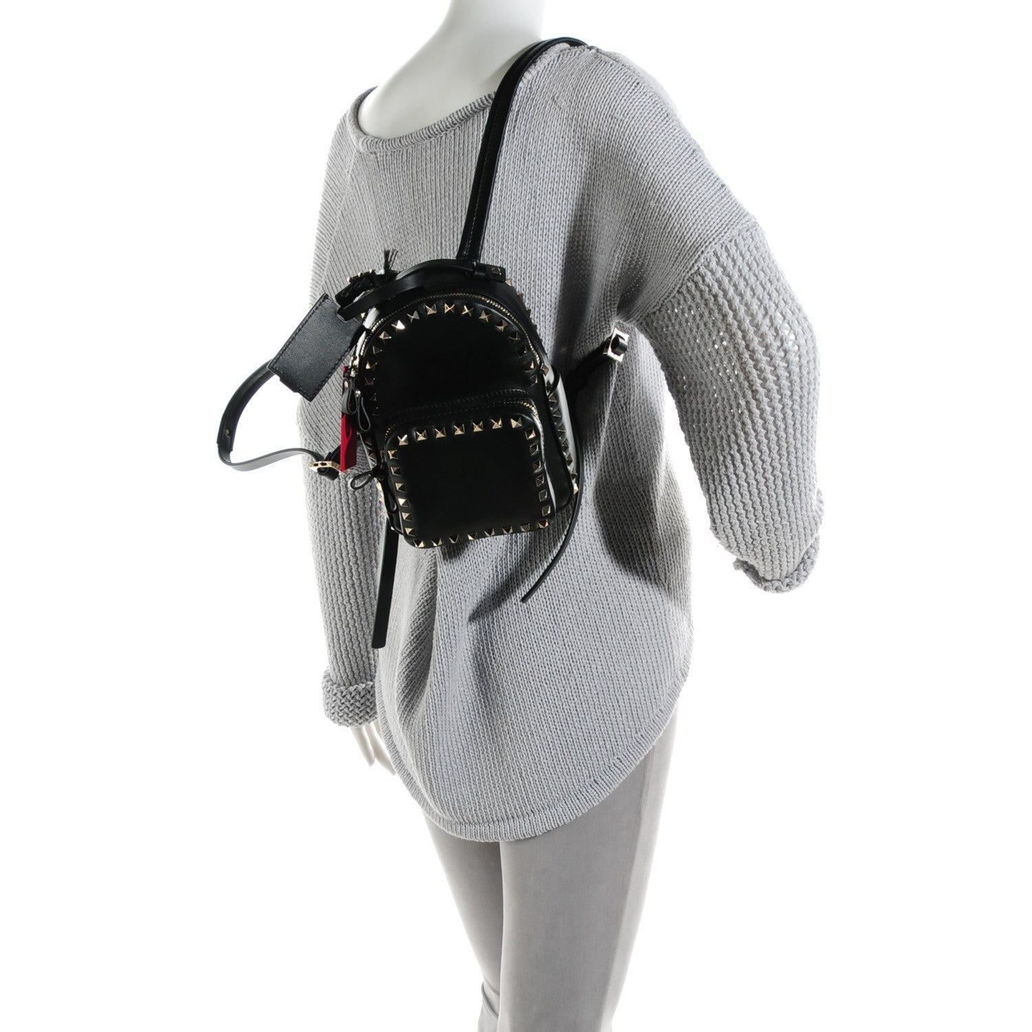 Valentino Garavani Calfskin Mini Rockstud Backpack Black 2 of 7