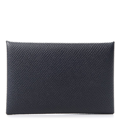 Hermes Epsom Verso Calvi Card Case Bleu Indigo Vert Amande 1 of 7