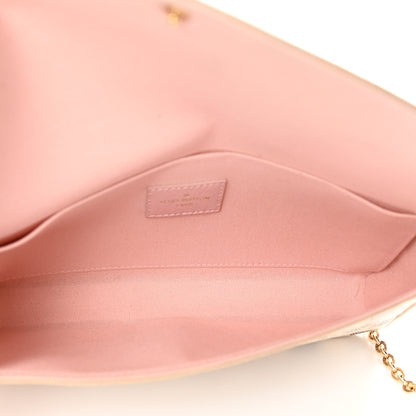 Louis Vuitton Damier Azur Pochette Felicie Chain Wallet Rose Ballerine 7 of 9