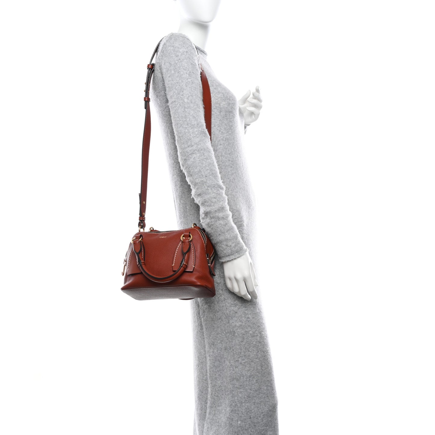 Calfskin Small Daria Sepia Brown