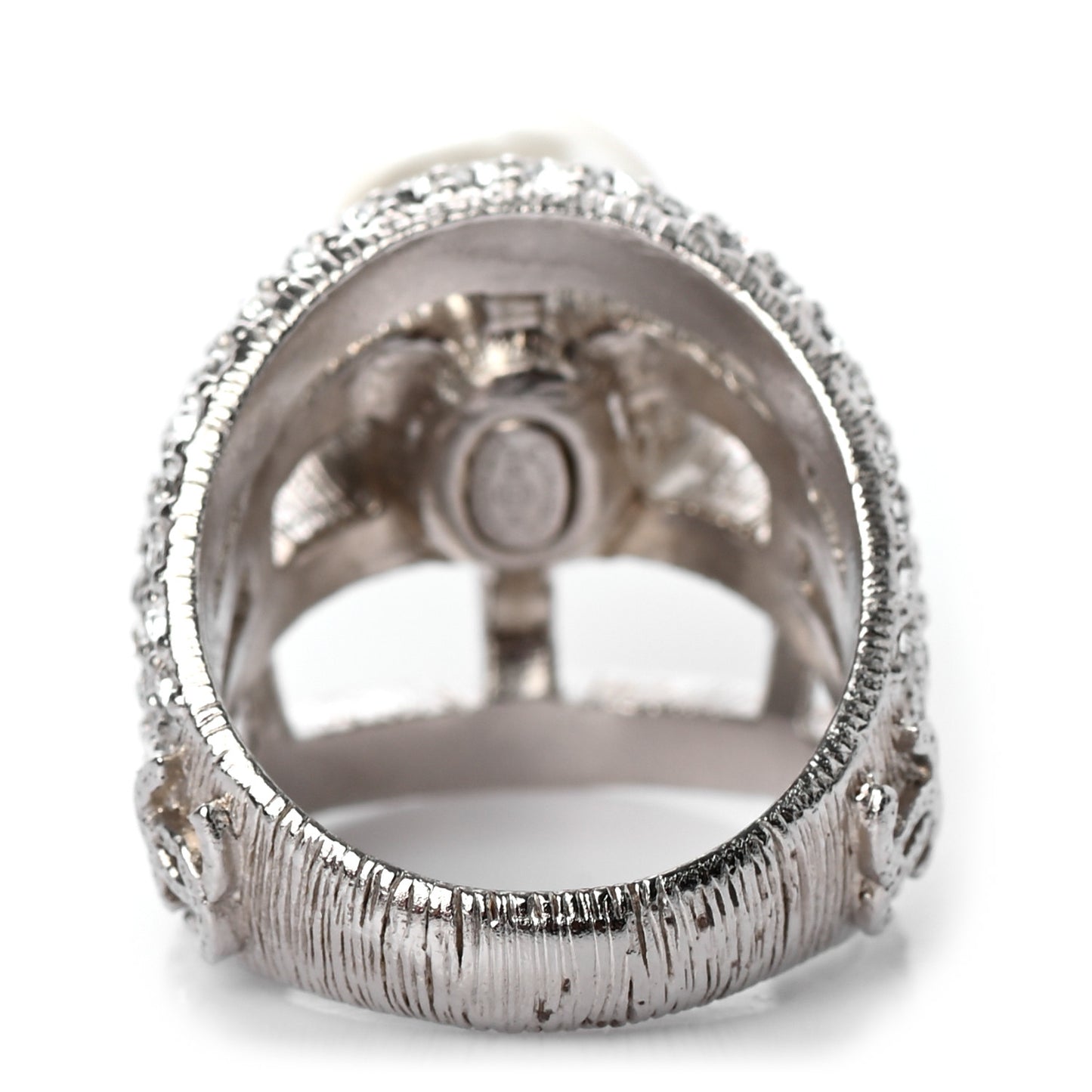 Pearl Crystal Ring 6 Silver