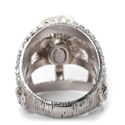 Chanel Pearl Crystal Ring 6 Silver 2 of 4