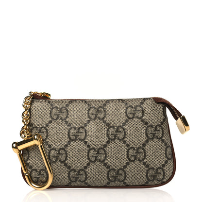 Gucci GG Supreme Monogram Key Case Beige Ebony Cuir 1 of 8
