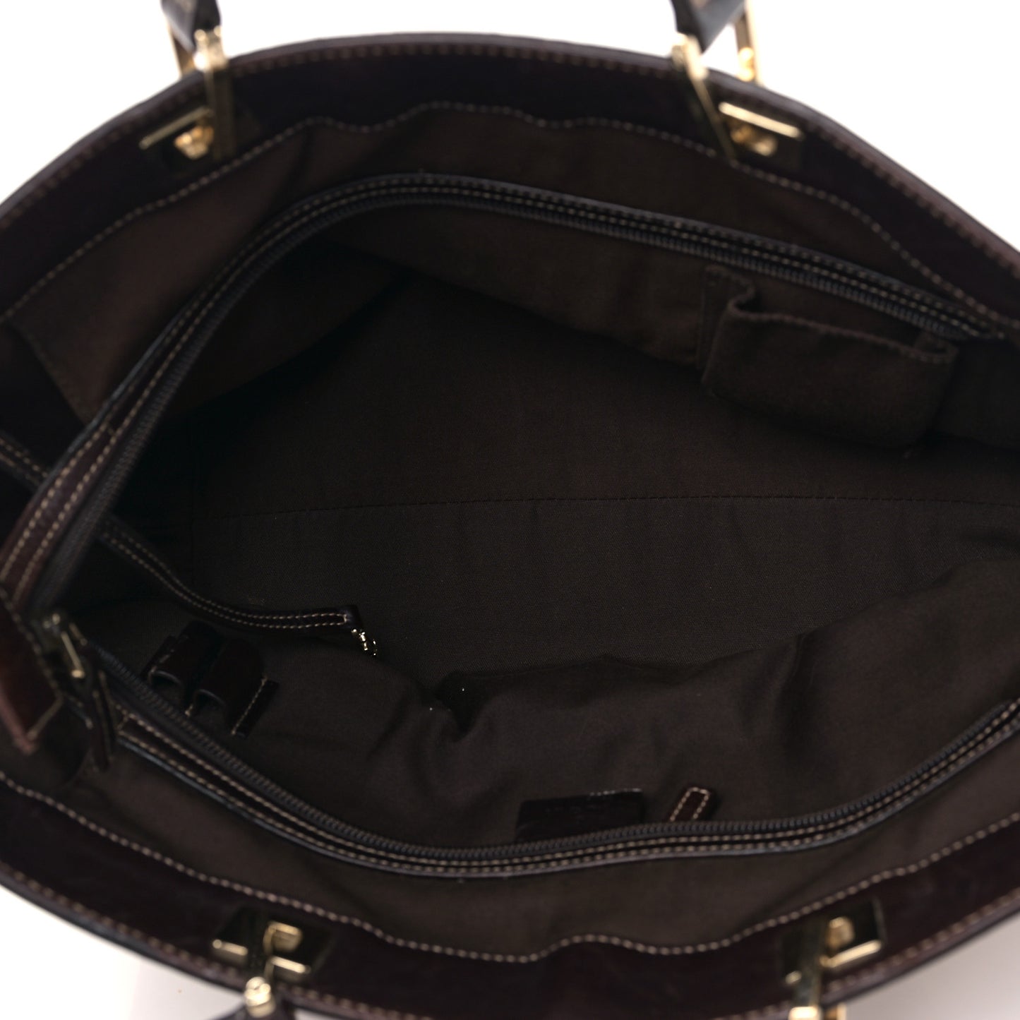 Monogram Large Punch Tote Dark Brown