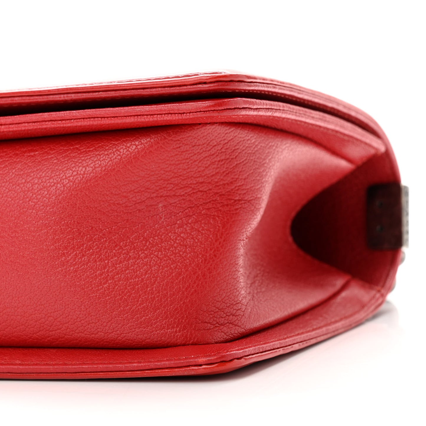 Goatskin Quilted Patent Medium Duo Boy Flap Red