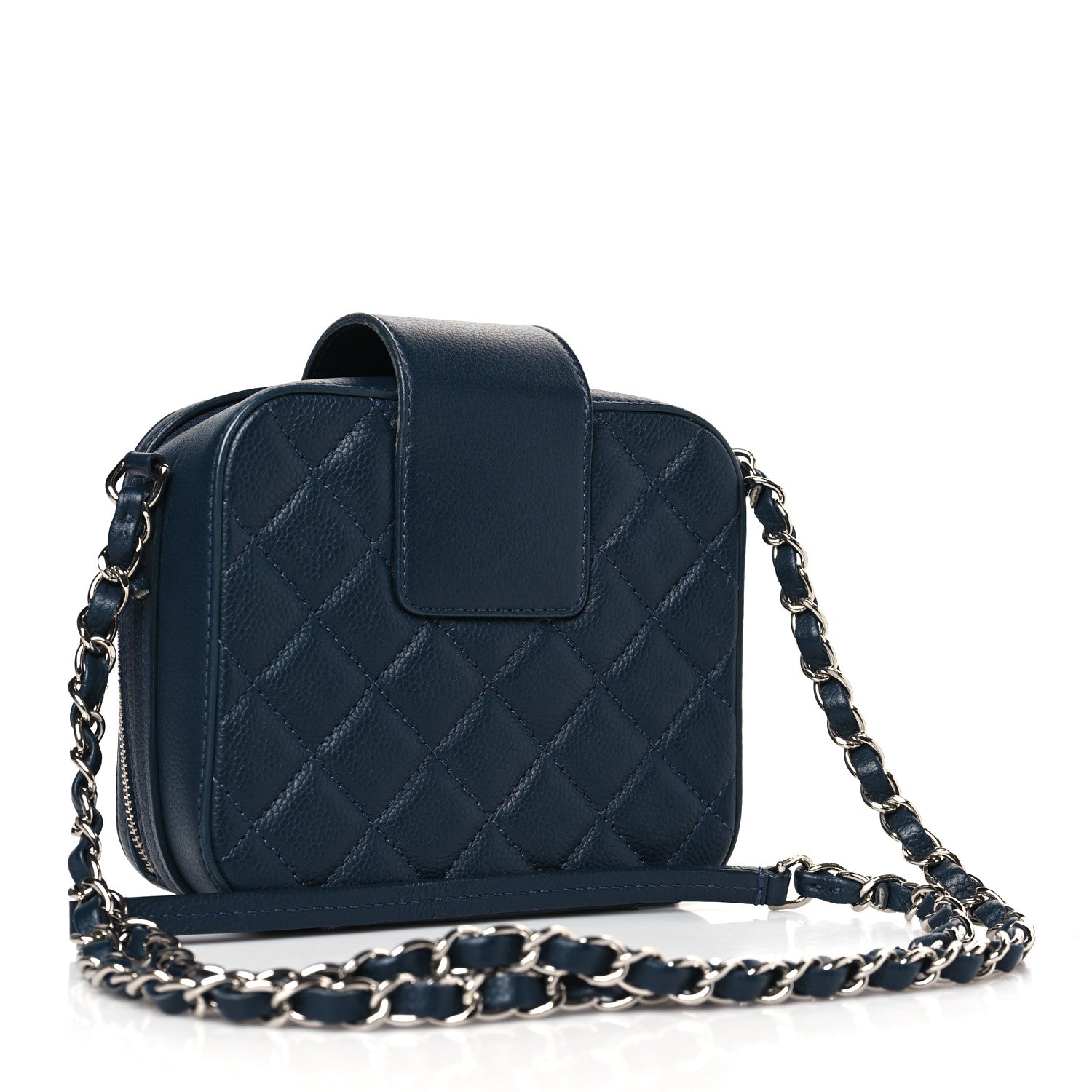 Chanel Caviar Mini Camera Case Bag Navy Blue 3 of 12