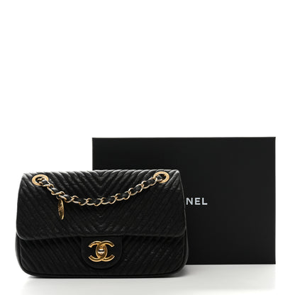 Chanel Calfskin Surpique Chevron Flap Black 11 of 11
