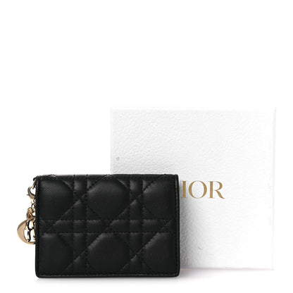 Christian Dior Lambskin Cannage Small Lady Dior Flap Card Holder Black 8 of 8