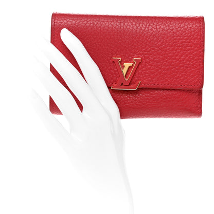 Louis Vuitton Taurillon Capucines Compact Wallet Rubis 2 of 8