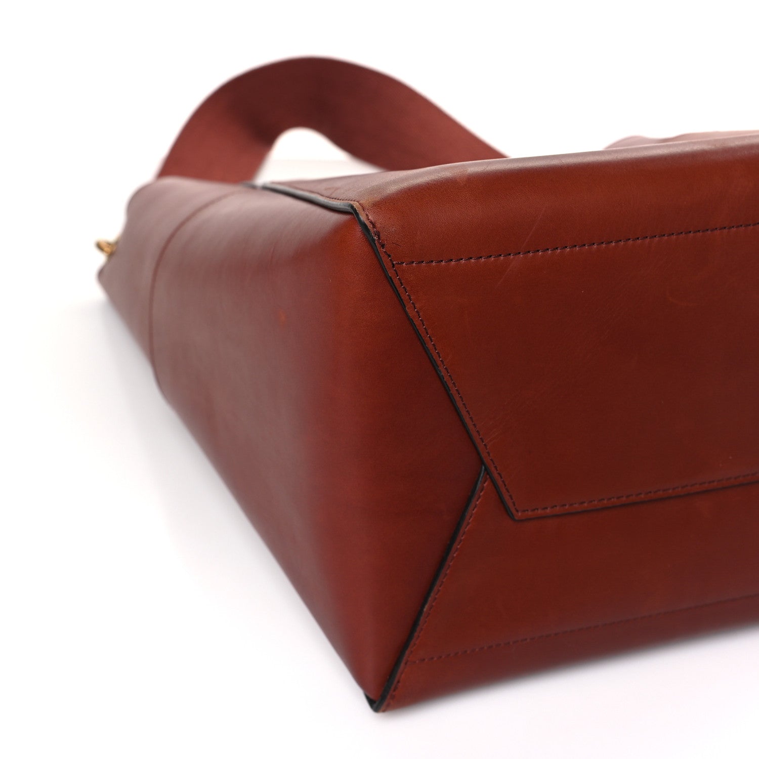 Celine Natural Calfskin Sangle Bucket Bag Red Wood 5 of 11