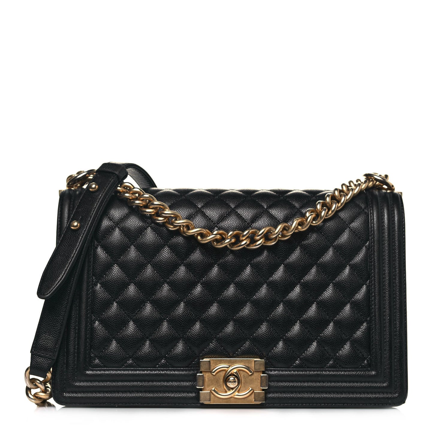 Caviar Quilted New Medium Boy Flap Black