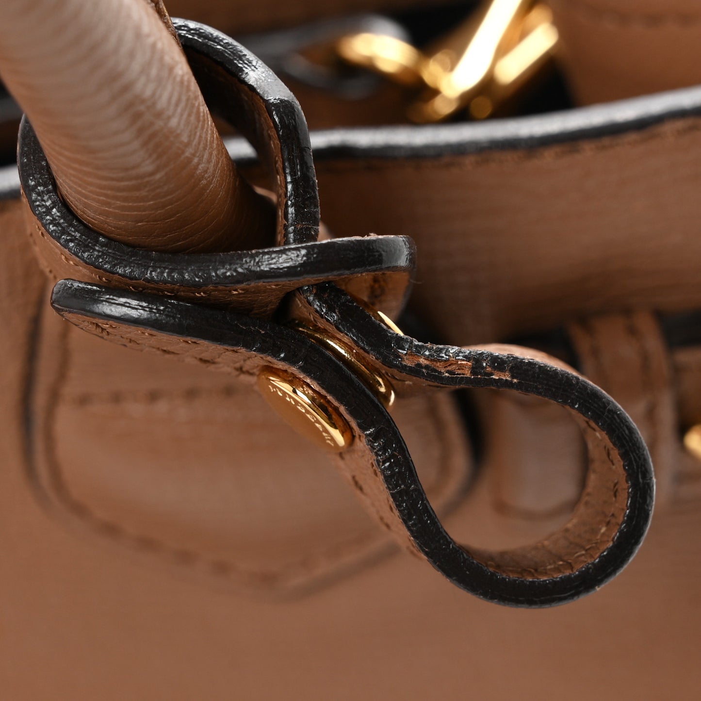 Derby Calfskin House Check Small Banner Tote Dark Sand