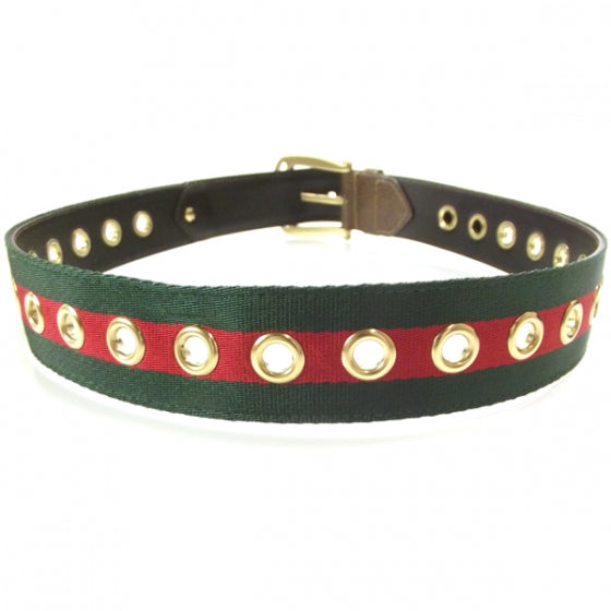 Leather Web Grommet Belt 34