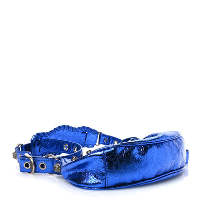 Balenciaga Metallic Arena Agneau Le Cagole Shoulder Bag XS Blue 4 of 10