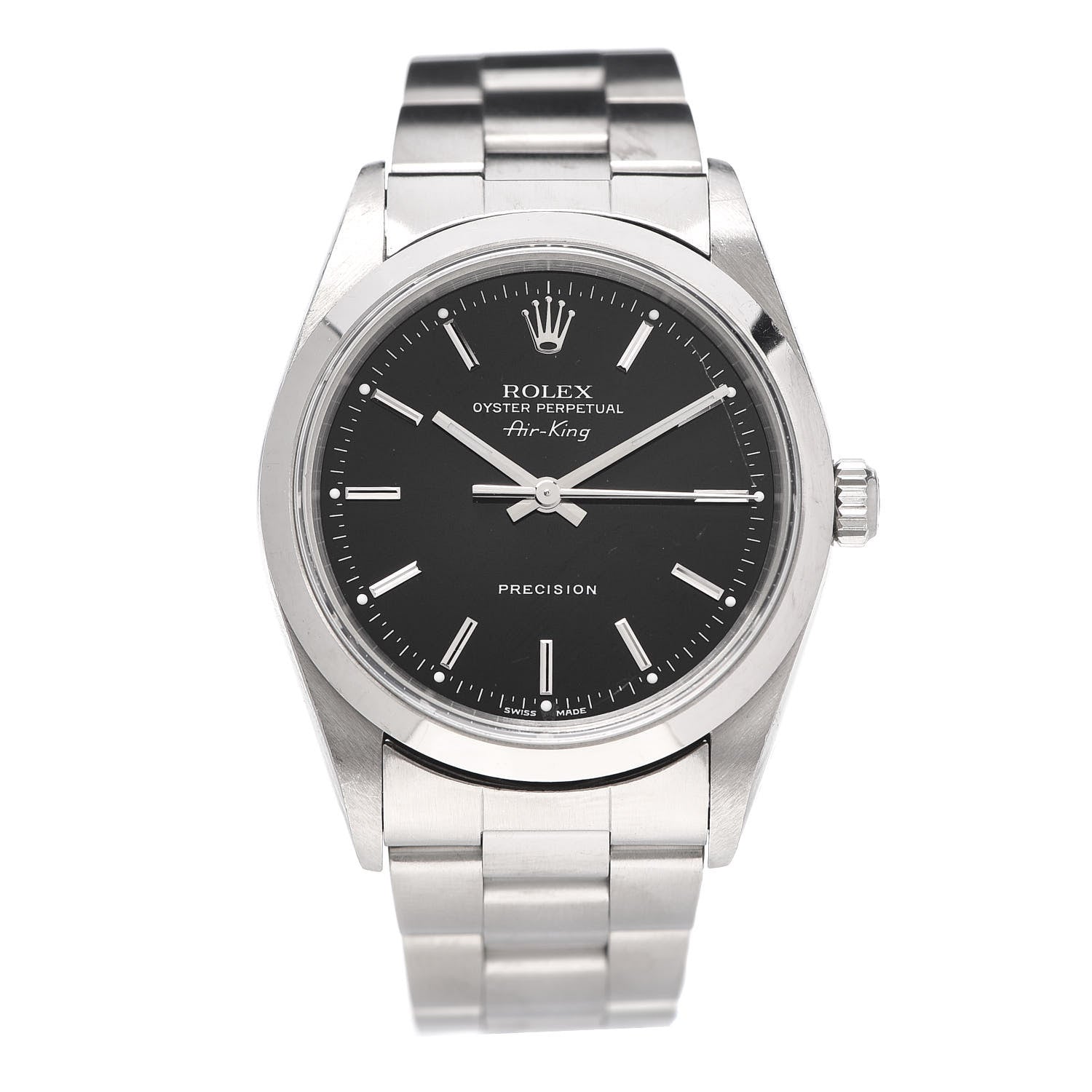 Rolex Stainless Steel 34mm Air-King Oyster Perpetual Precision Watch Black 14000M 1 of 6