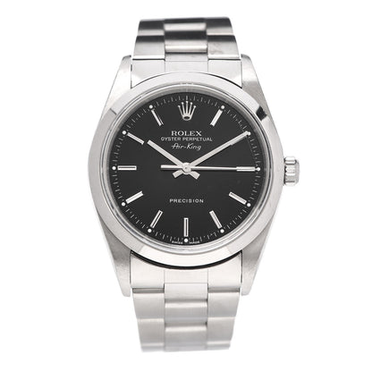 Rolex Stainless Steel 34mm Air-King Oyster Perpetual Precision Watch Black 14000M 1 of 6