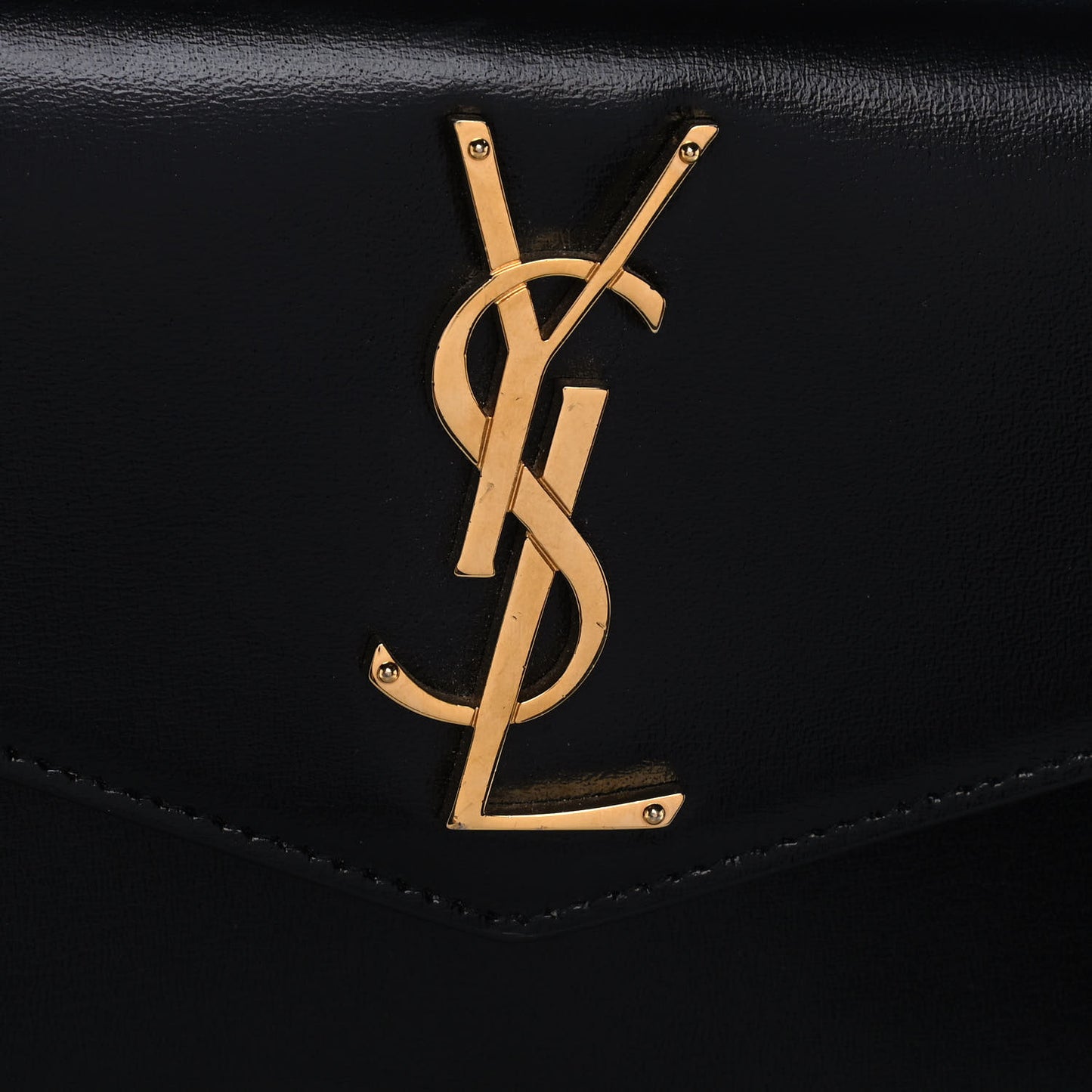 Smooth Shiny Calfskin Monogram Uptown Pouch Black