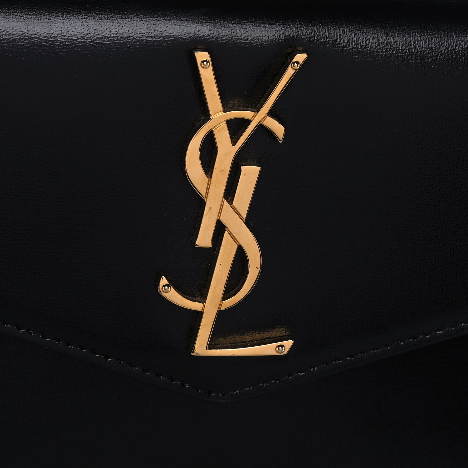 Saint Laurent Smooth Shiny Calfskin Monogram Uptown Pouch Black 9 of 16